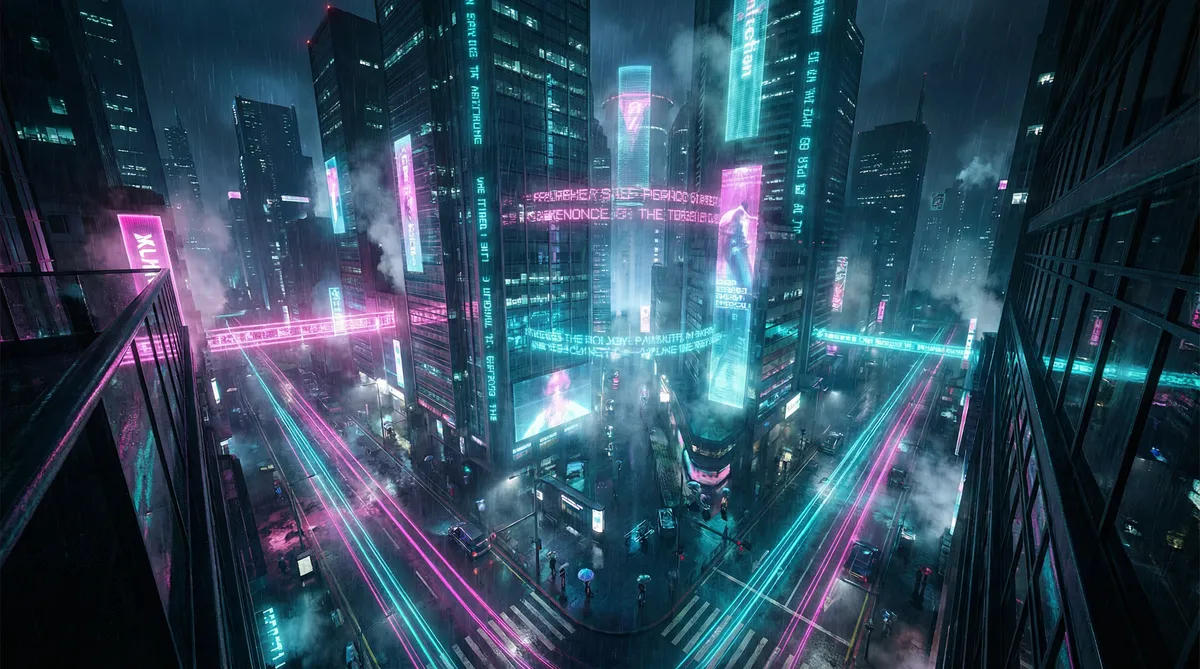 绀青之拳完整免费观看 竖屏短剧平台首页背景 - 赛博朋克都市夜景